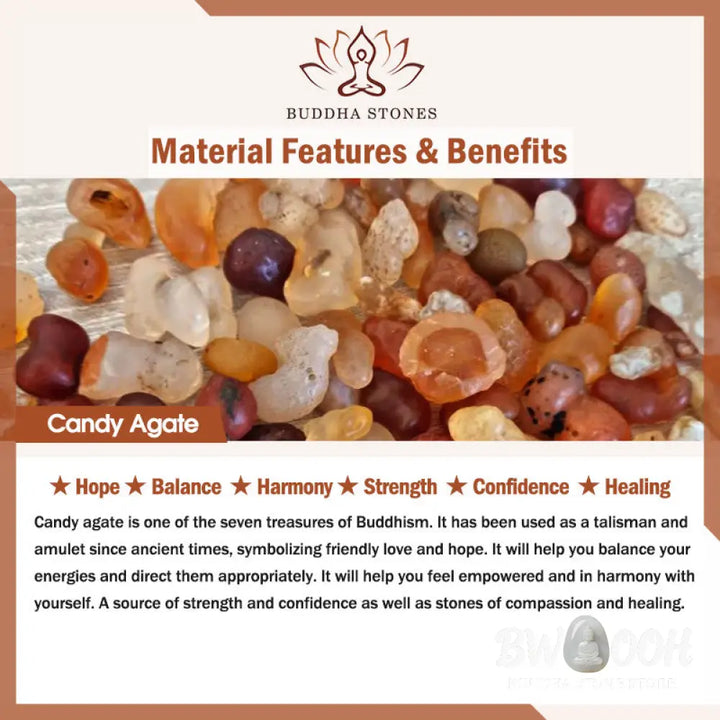 Buddha Stones Natural Blue Candy Agate Amulet Strength Bracelet - BWOOOH - Candy Agate(Strength♥Confidence) - Bracelet