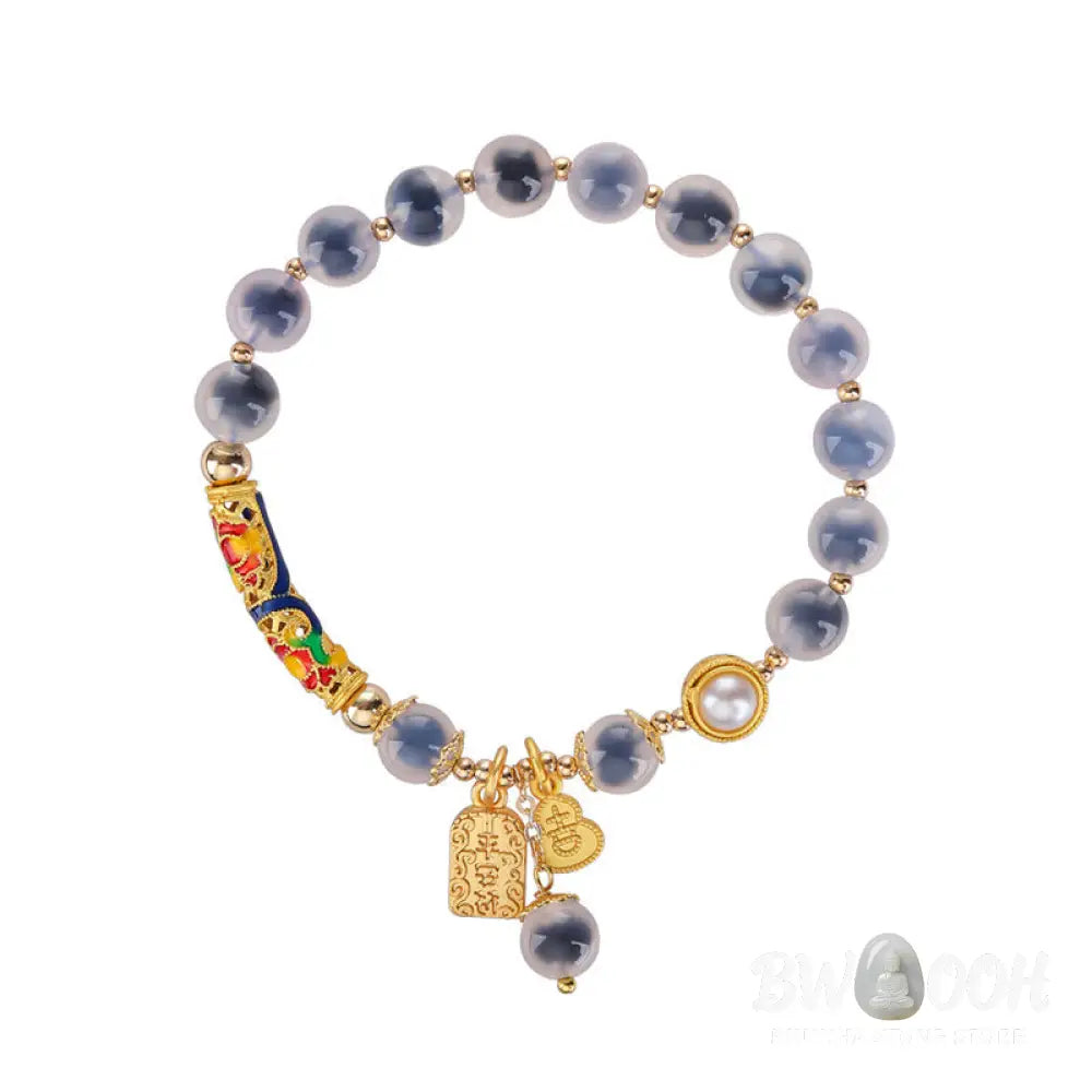 Buddha Stones Natural Blue Candy Agate Amulet Strength Bracelet - BWOOOH - Candy Agate(Strength♥Confidence) - Bracelet