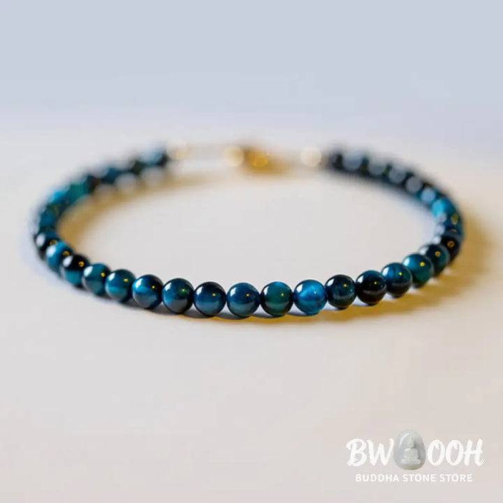 Buddha Stones Natural Blue Tiger Eye Stone Protection Chain Bracelet - BWOOOH - Bracelet