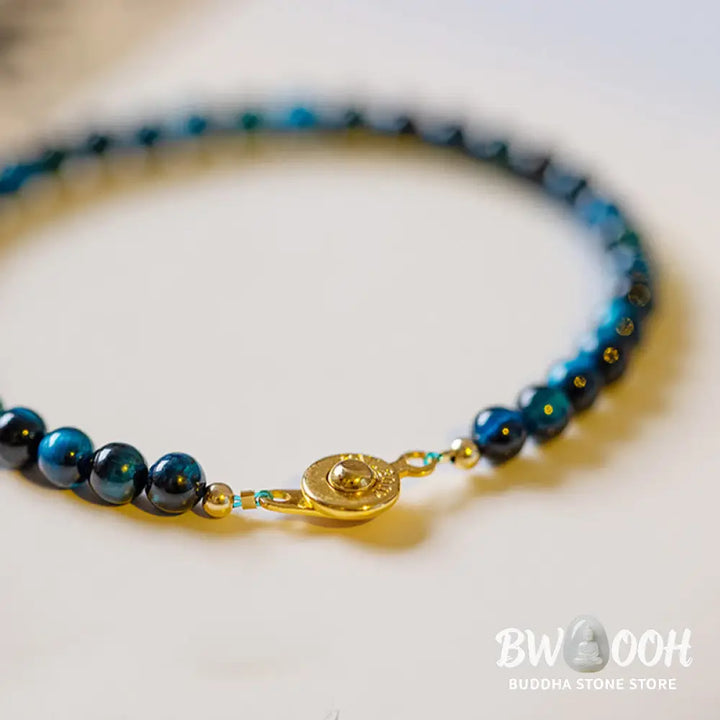 Buddha Stones Natural Blue Tiger Eye Stone Protection Chain Bracelet - BWOOOH - Bracelet