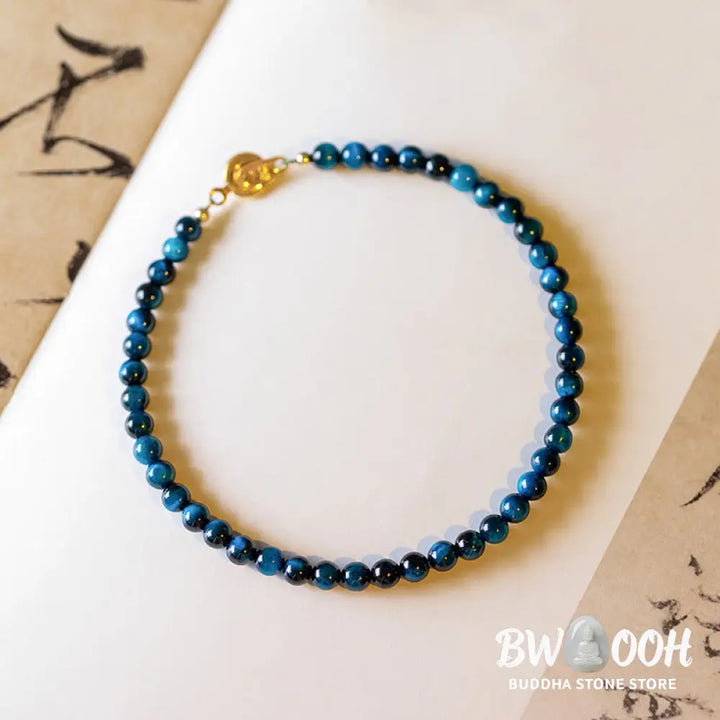 Buddha Stones Natural Blue Tiger Eye Stone Protection Chain Bracelet - BWOOOH - Bracelet