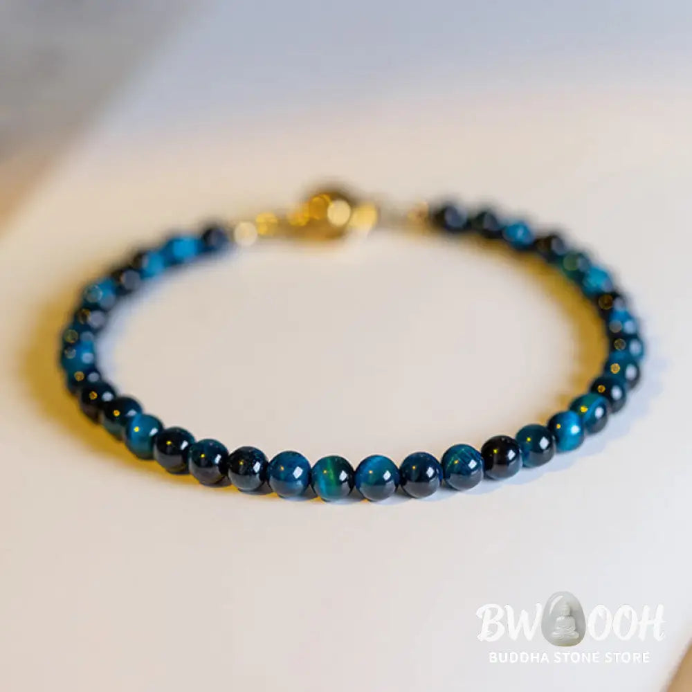 Buddha Stones Natural Blue Tiger Eye Stone Protection Chain Bracelet - BWOOOH - Bracelet