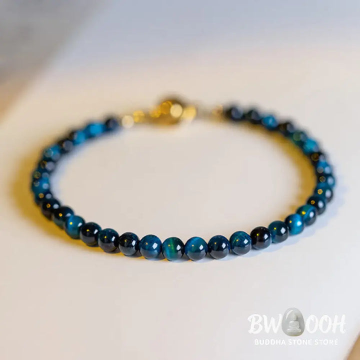 Buddha Stones Natural Blue Tiger Eye Stone Protection Chain Bracelet - BWOOOH - Bracelet