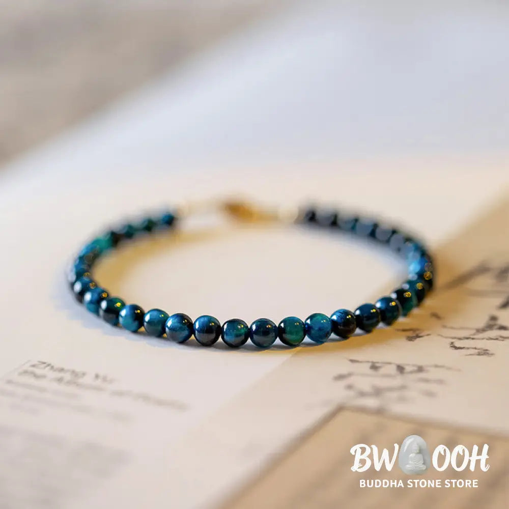 Buddha Stones Natural Blue Tiger Eye Stone Protection Chain Bracelet - BWOOOH - Bracelet
