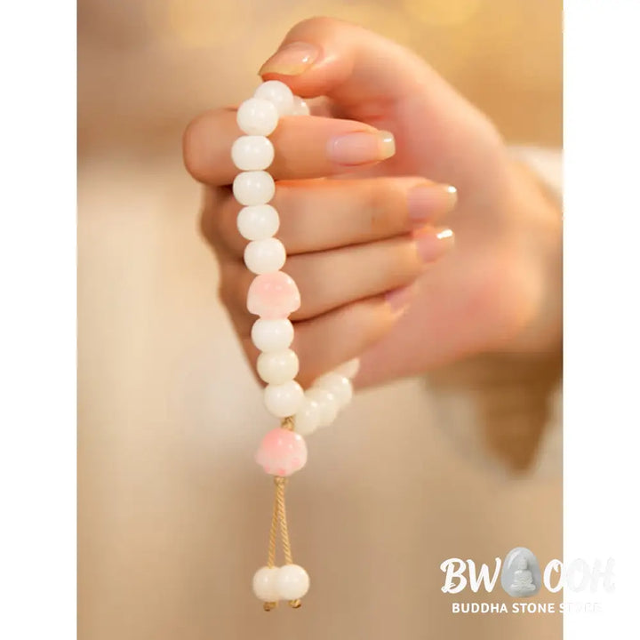 BWOOOH Natural Bodhi Seed Lovely Paw Lucky Cat Paw Peace Bracelet - Bracelet