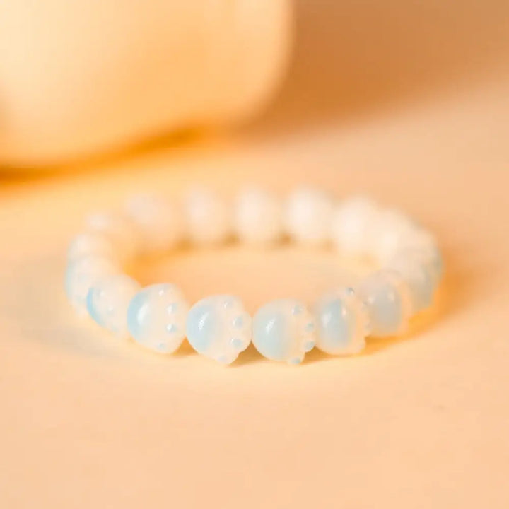 BWOOOH Natural Bodhi Seed Lovely Paw Lucky Cat Paw Peace Bracelet - Bracelet