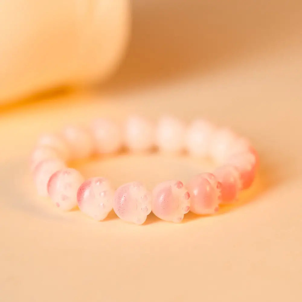 BWOOOH Natural Bodhi Seed Lovely Paw Lucky Cat Paw Peace Bracelet - Bracelet