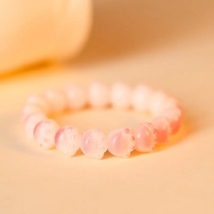 BWOOOH Natural Bodhi Seed Lovely Paw Lucky Cat Paw Peace Bracelet - Bracelet