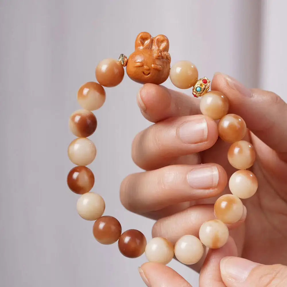 BWOOOH Natural Bodhi Seed Lovely Rabbit Peace Bracelet - BWOOOH - Bodhi Seed(Wisdom♥Wake Up)(Wrist Circumference