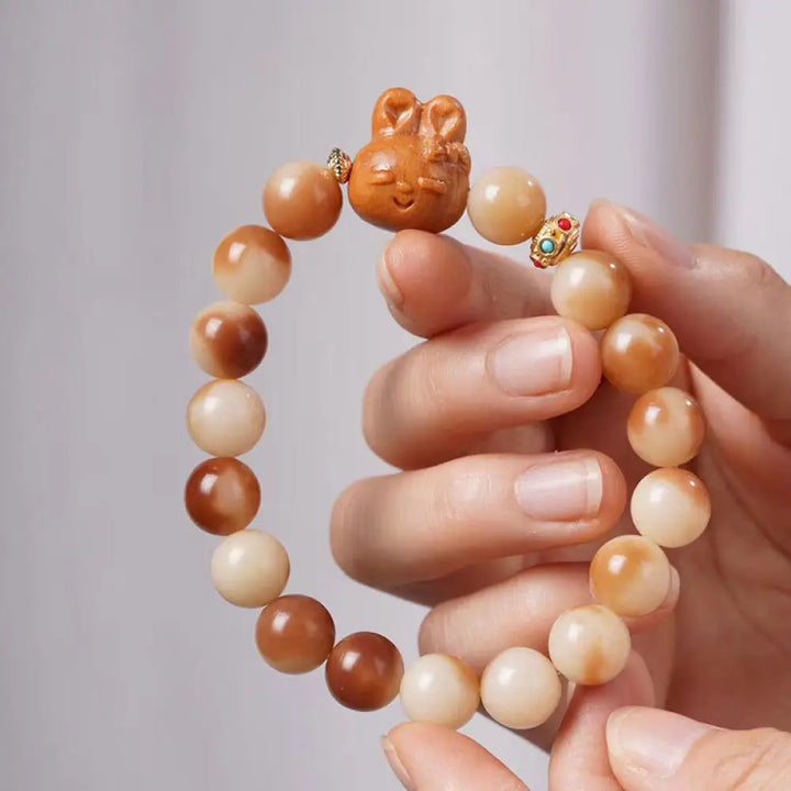 BWOOOH Natural Bodhi Seed Lovely Rabbit Peace Bracelet - BWOOOH - Bodhi Seed(Wisdom♥Wake Up)(Wrist Circumference