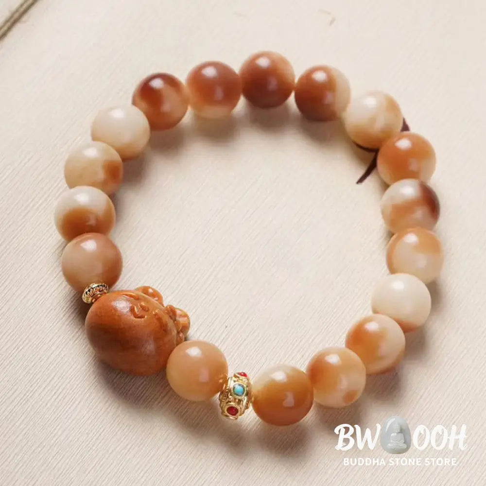 Buddha Stones Natural Bodhi Seed Lovely Rabbit Peace Bracelet - BWOOOH - Bodhi Seed(Wisdom♥Wake Up)(Wrist Circumference