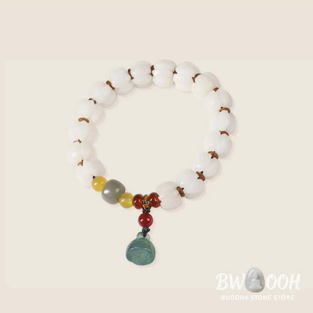 Buddha Stones Natural Bodhi Seed Red Agate Bodhi Calm Harmony Engraved Pumpkin Bead Lotus Bracelet - BWOOOH - Bodhi