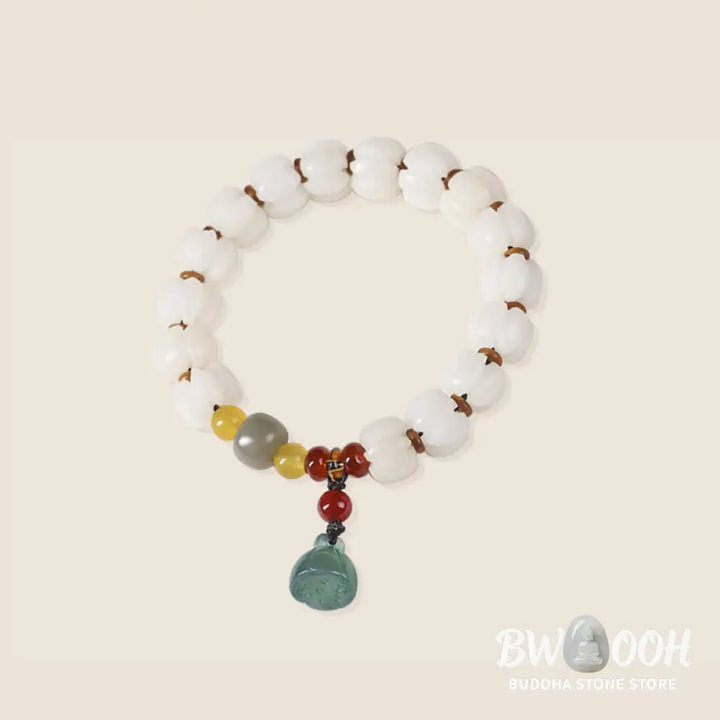 Buddha Stones Natural Bodhi Seed Red Agate Bodhi Calm Harmony Engraved Pumpkin Bead Lotus Bracelet - BWOOOH - Bodhi