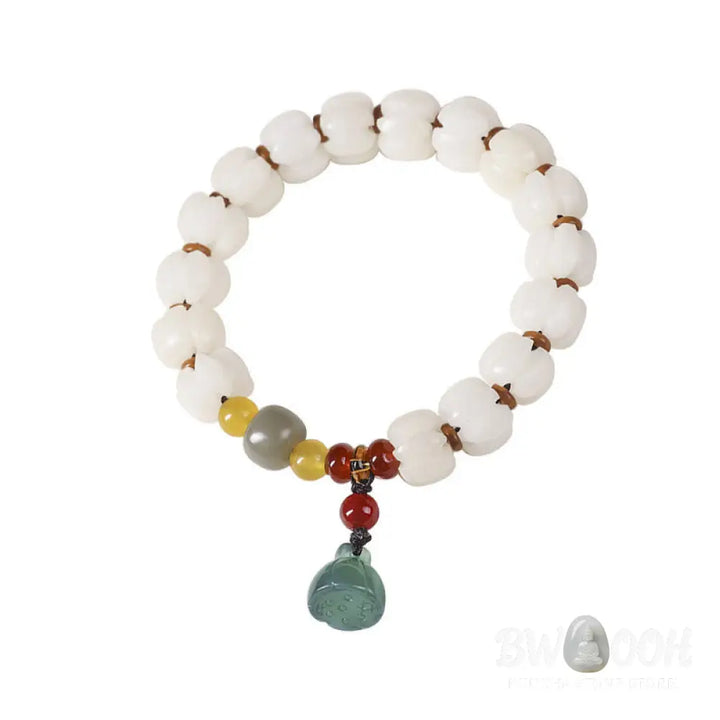 Buddha Stones Natural Bodhi Seed Red Agate Bodhi Calm Harmony Engraved Pumpkin Bead Lotus Bracelet - BWOOOH - Bodhi