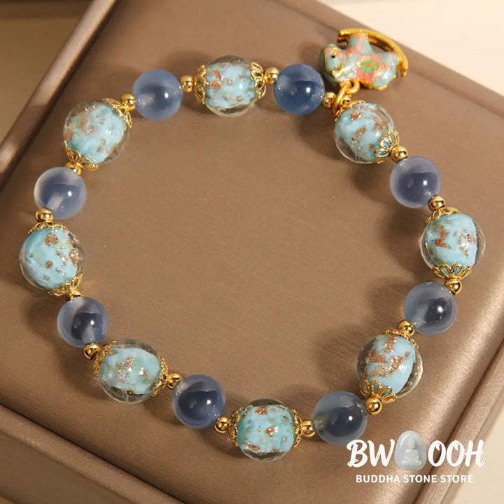 Buddha Stones Natural Candy Agate White Crystal Year Of The Horse Strength Bracelet - Candy Agate(Wrist Circumference:
