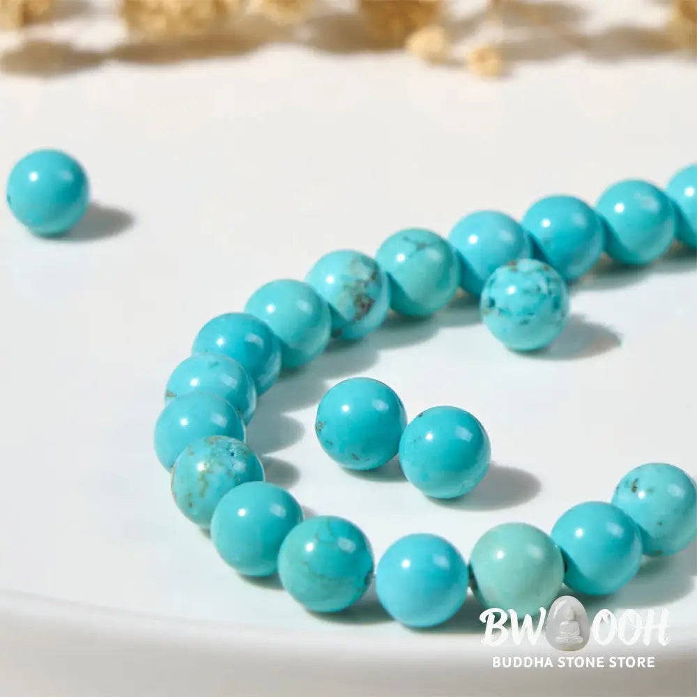 Buddha Stones Natural Cat Turquoise Strength Beads Bracelet - Turquoise(Wrist Circumference: 14-16cm) - Bracelet