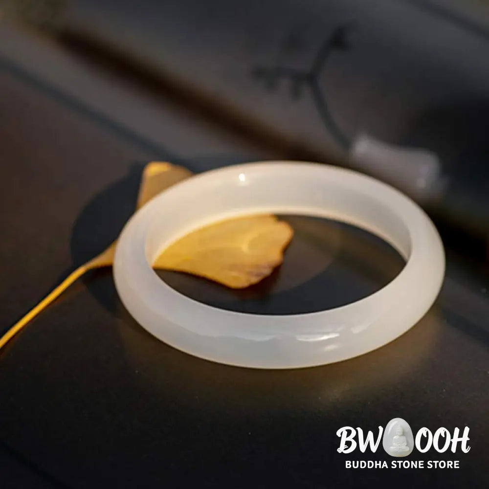 BWOOOH Natural Chalcedony Harmony Positive Bracelet Bangle - Bracelet Bangle