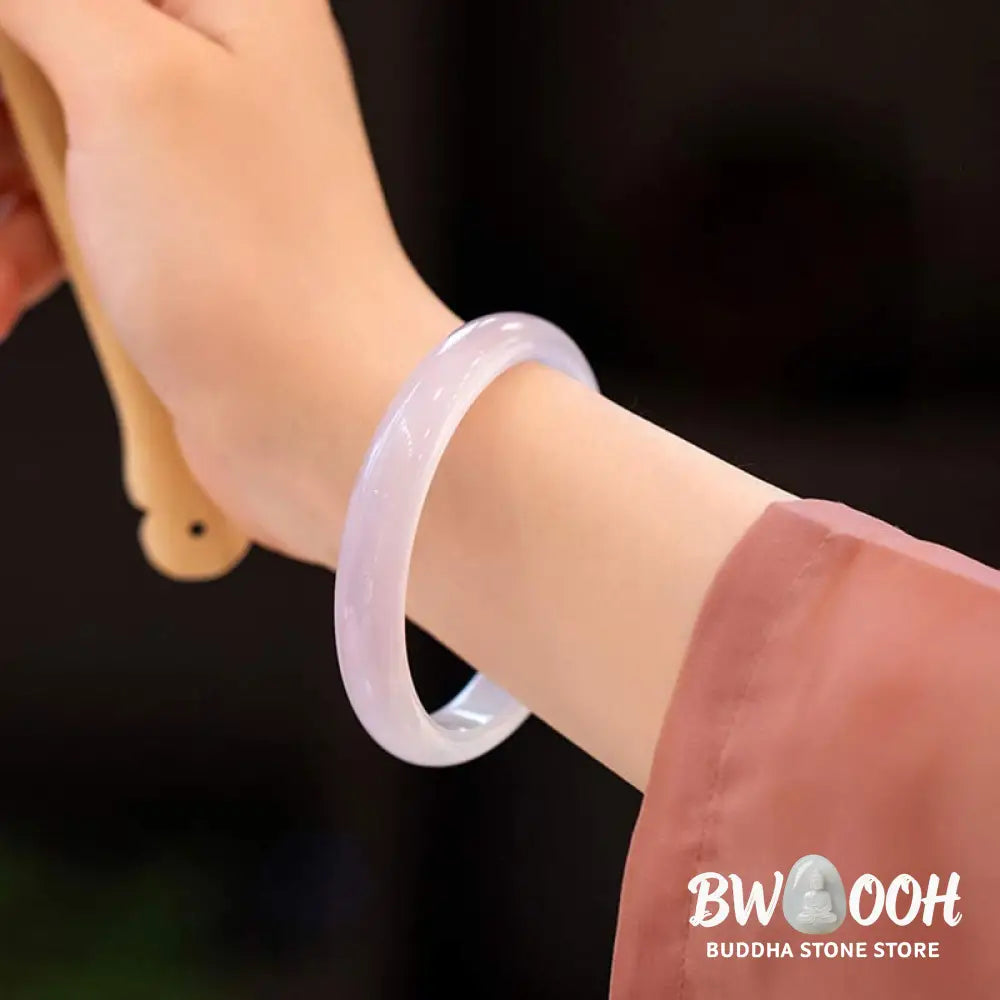 BWOOOH Natural Chalcedony Harmony Positive Bracelet Bangle - Bracelet Bangle