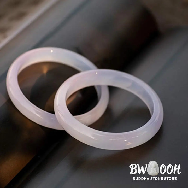 BWOOOH Natural Chalcedony Harmony Positive Bracelet Bangle - Bracelet Bangle