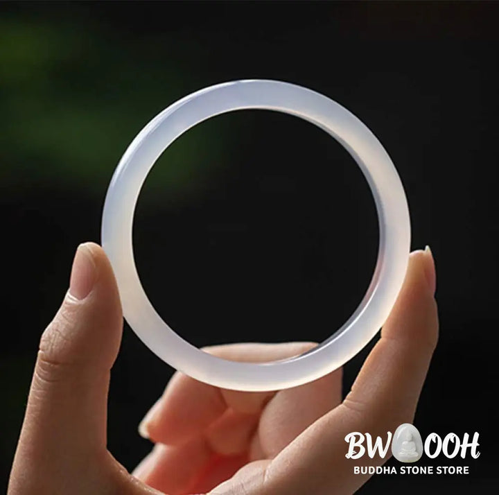 BWOOOH Natural Chalcedony Harmony Positive Bracelet Bangle - Bracelet Bangle