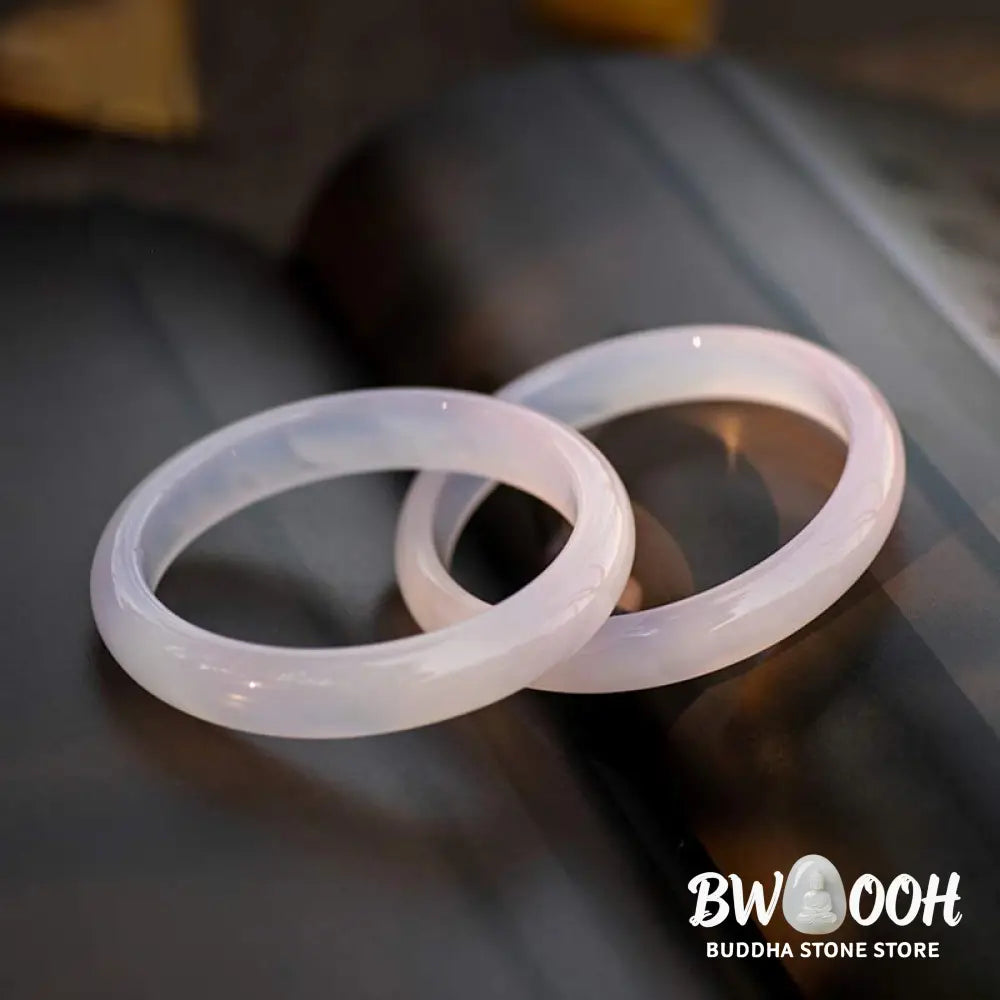 BWOOOH Natural Chalcedony Harmony Positive Bracelet Bangle - Bracelet Bangle
