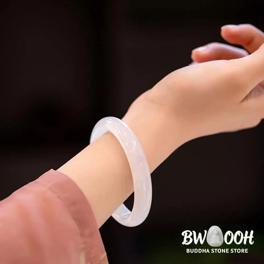 BWOOOH Natural Chalcedony Harmony Positive Bracelet Bangle - Bracelet Bangle