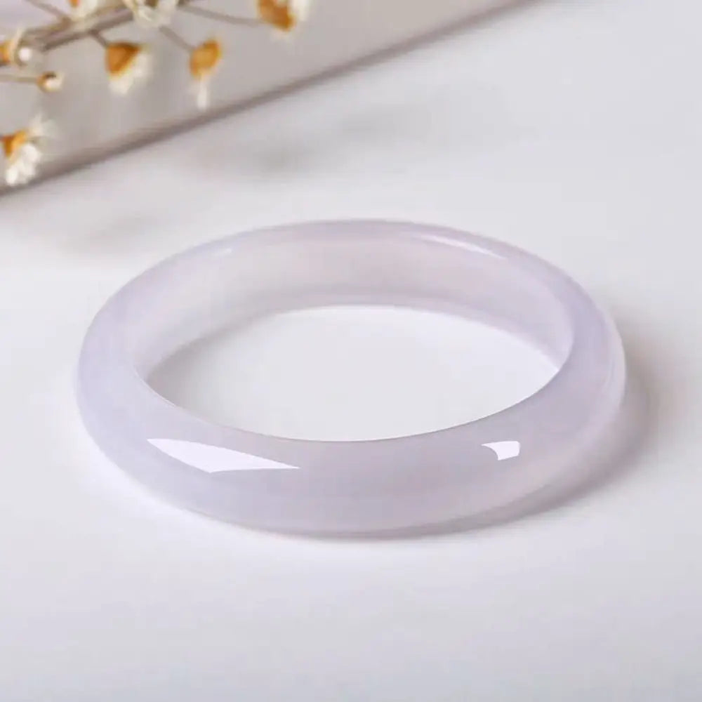 Buddha Stones Natural Chalcedony Positive Energy Bracelet Bangle - BWOOOH - 53-54mm - Bracelet Bangle