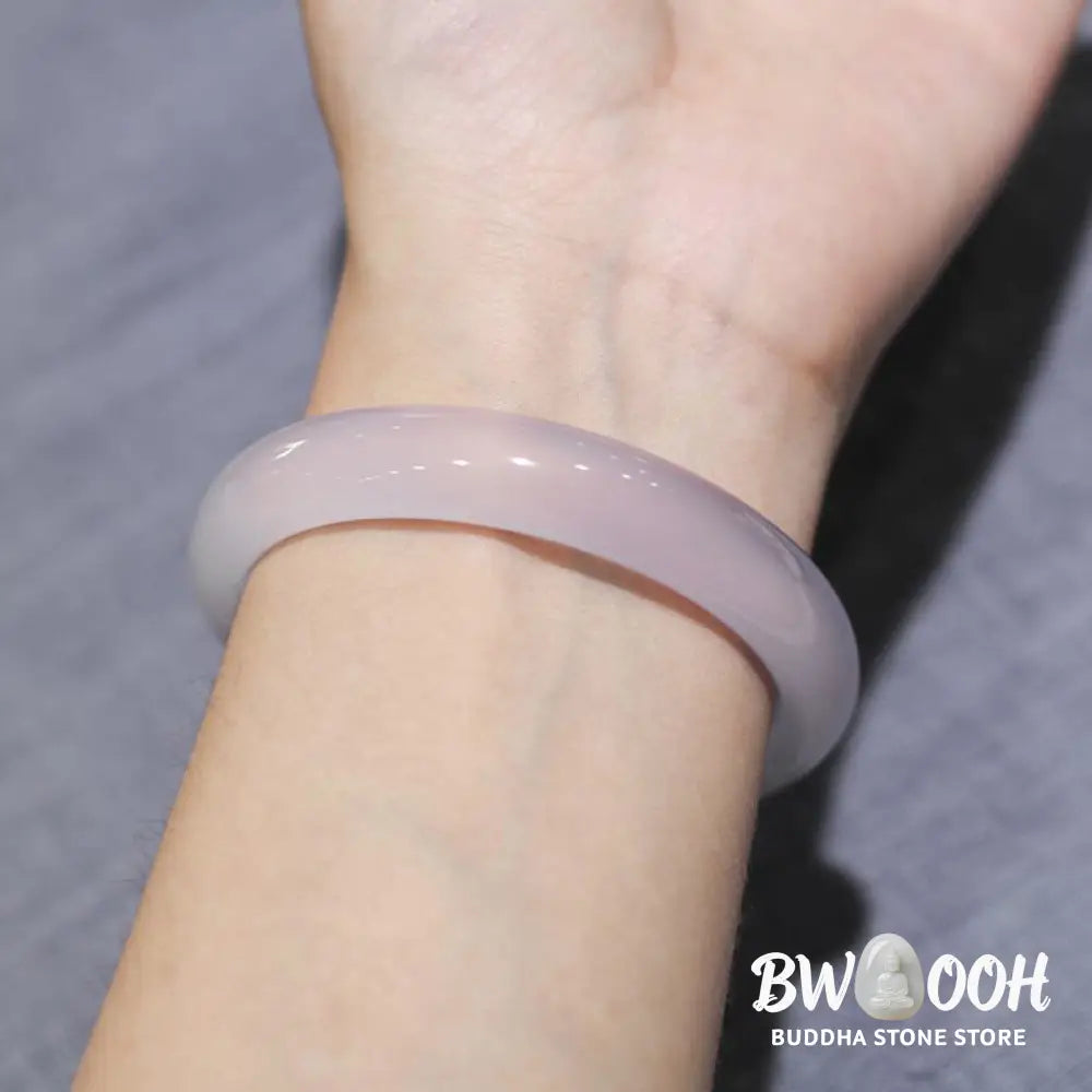Buddha Stones Natural Chalcedony Positive Energy Bracelet Bangle - BWOOOH - Bracelet Bangle