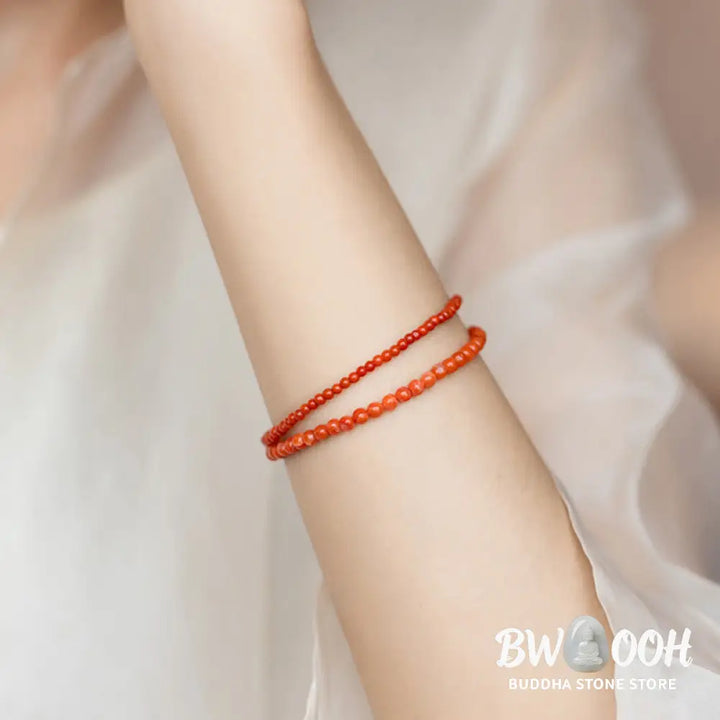 Buddha Stones Natural Cherry Persimmon Red Agate Ultra-thin Beads Confidence Bracelet - BWOOOH - Bracelet