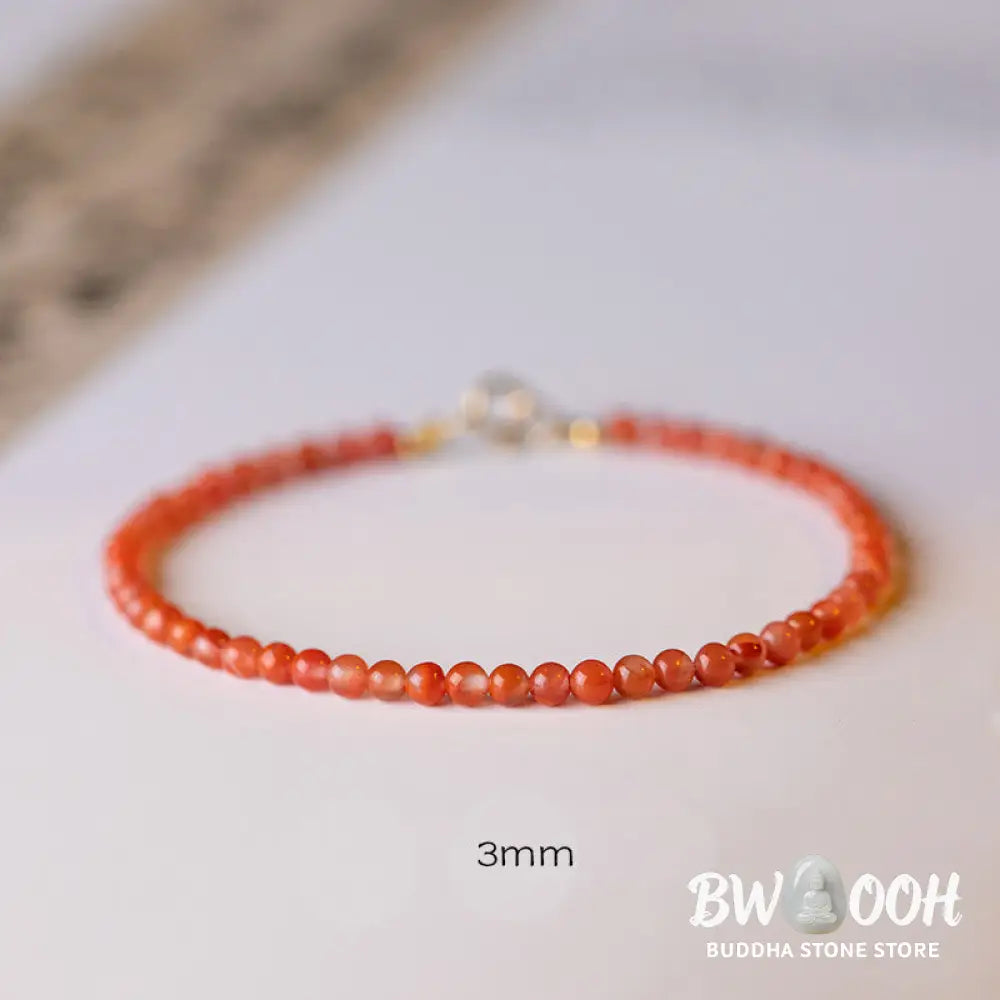 Buddha Stones Natural Cherry Persimmon Red Agate Ultra-thin Beads Confidence Bracelet - BWOOOH - Bracelet