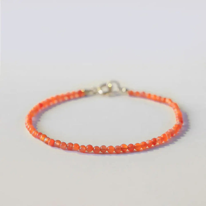 BWOOOH Natural Cherry Persimmon Red Agate Ultra-thin Beads Confidence Bracelet - BWOOOH - 3mm Cherry Red Red