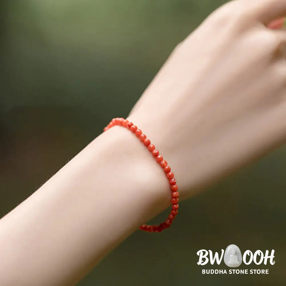 Buddha Stones Natural Cherry Persimmon Red Agate Ultra-thin Beads Confidence Bracelet - BWOOOH - Bracelet