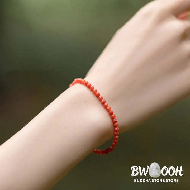 Buddha Stones Natural Cherry Persimmon Red Agate Ultra-thin Beads Confidence Bracelet - BWOOOH - Bracelet