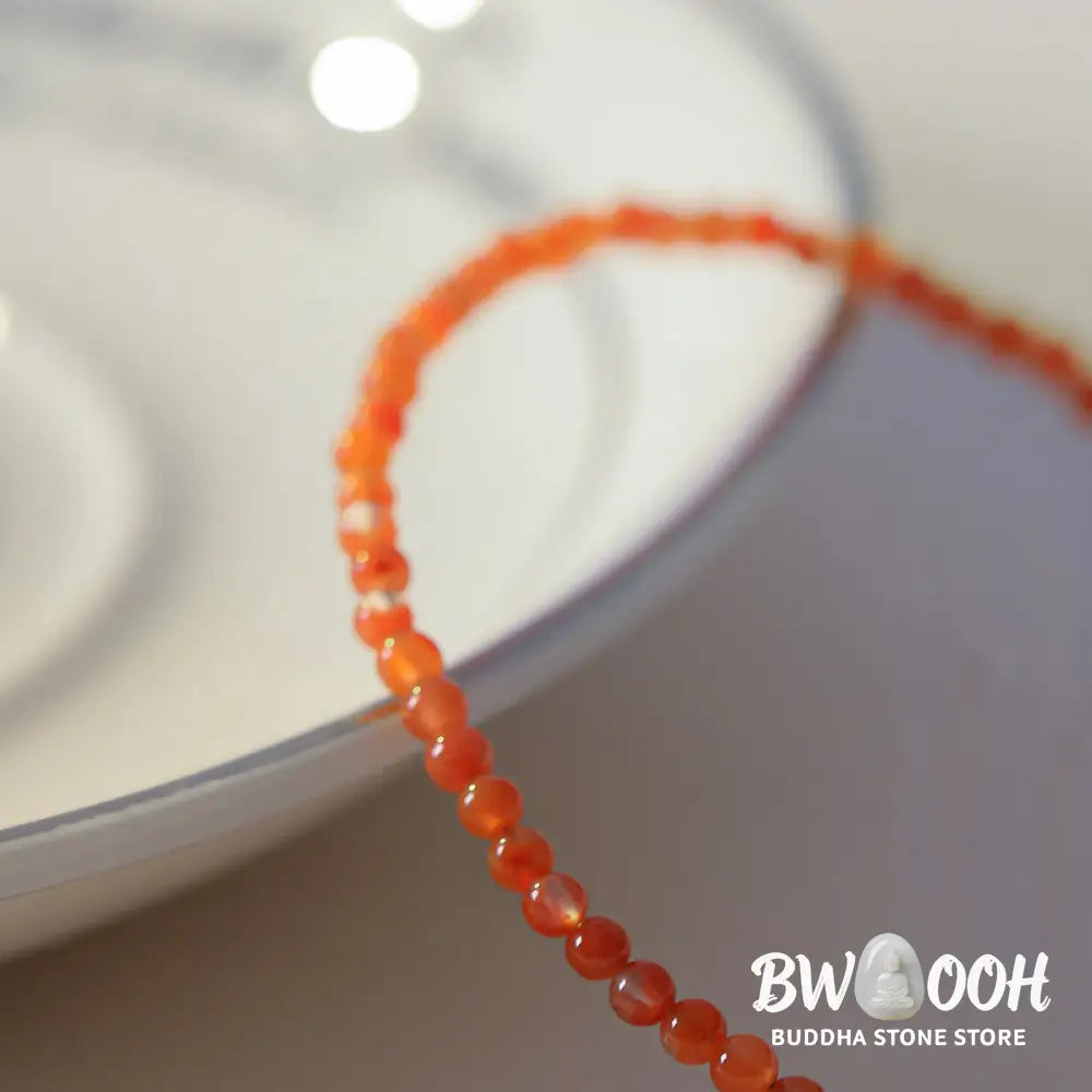 Buddha Stones Natural Cherry Persimmon Red Agate Ultra-thin Beads Confidence Bracelet - BWOOOH - Bracelet