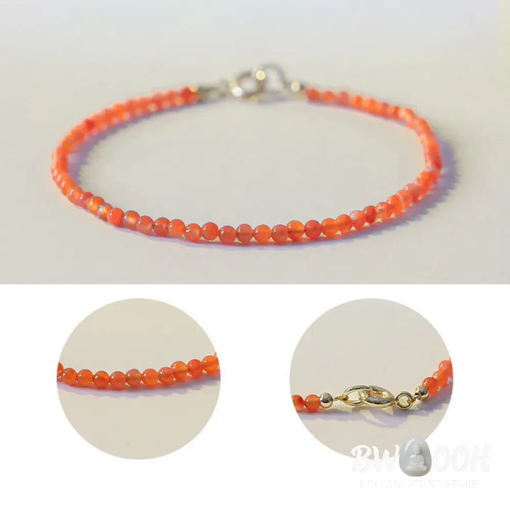 Buddha Stones Natural Cherry Persimmon Red Agate Ultra-thin Beads Confidence Bracelet - BWOOOH - Bracelet