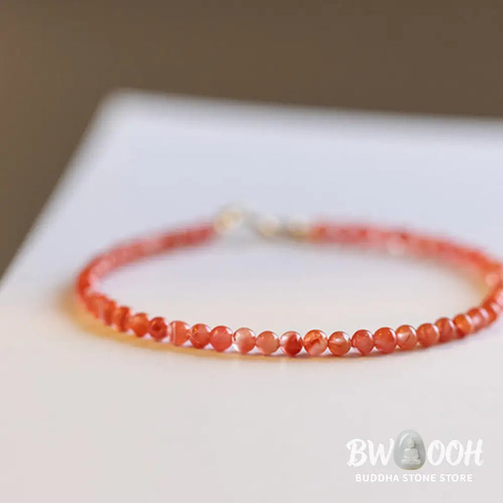 Buddha Stones Natural Cherry Persimmon Red Agate Ultra-thin Beads Confidence Bracelet - BWOOOH - Bracelet