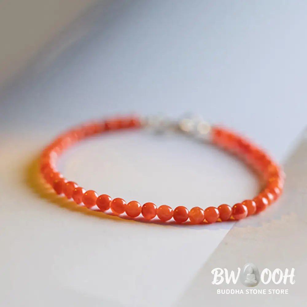 Buddha Stones Natural Cherry Persimmon Red Agate Ultra-thin Beads Confidence Bracelet - BWOOOH - Bracelet