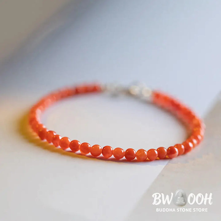 Buddha Stones Natural Cherry Persimmon Red Agate Ultra-thin Beads Confidence Bracelet - BWOOOH - Bracelet