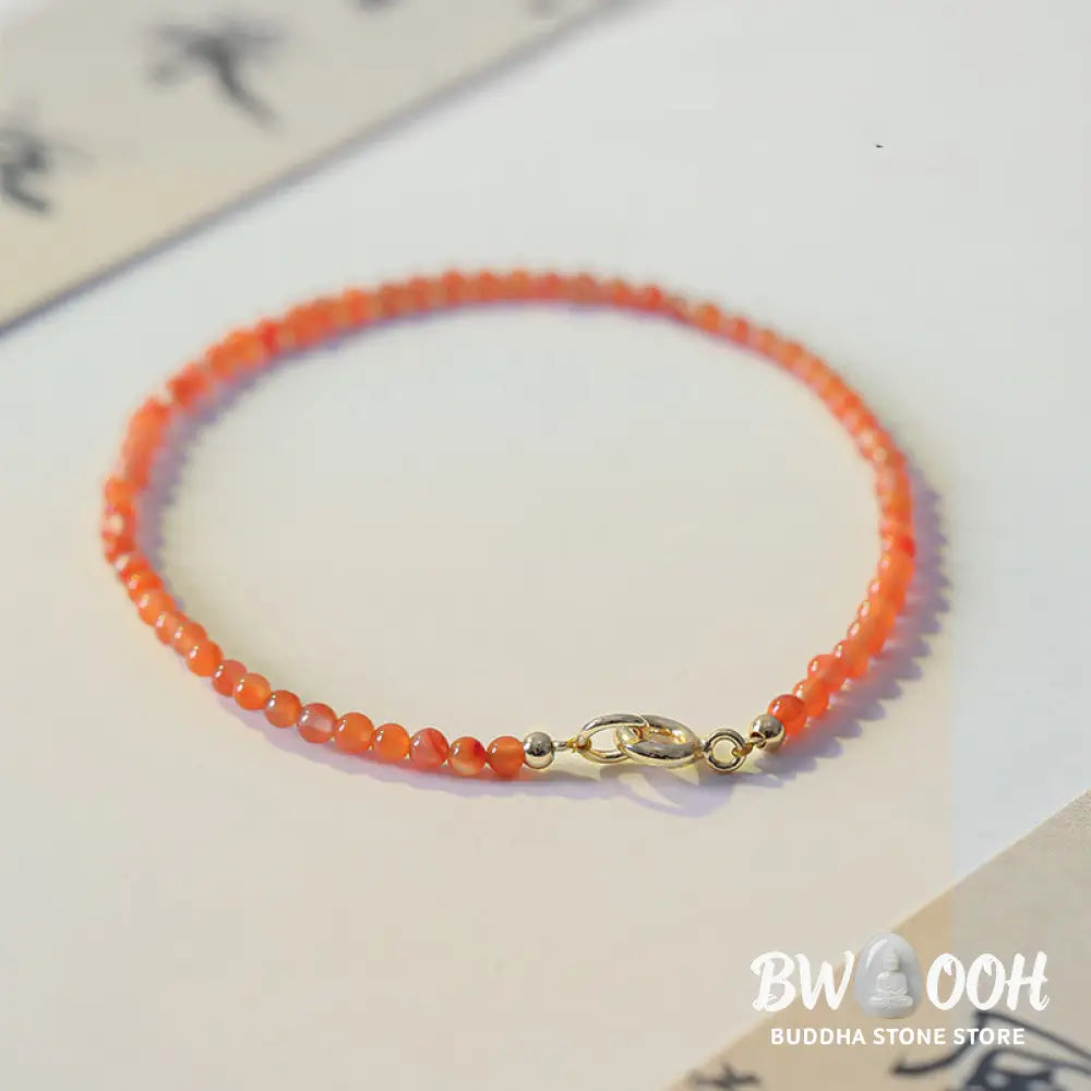 Buddha Stones Natural Cherry Persimmon Red Agate Ultra-thin Beads Confidence Bracelet - BWOOOH - Bracelet
