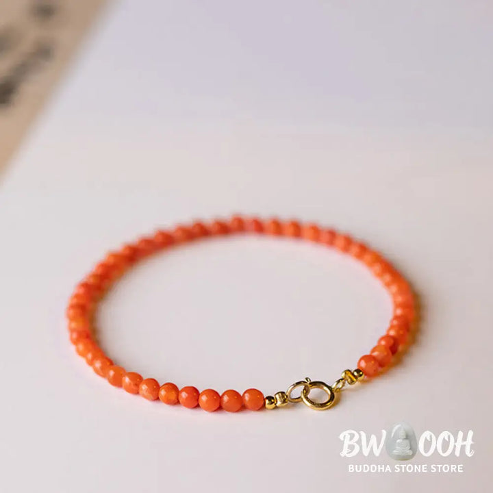 Buddha Stones Natural Cherry Persimmon Red Agate Ultra-thin Beads Confidence Bracelet - BWOOOH - Bracelet