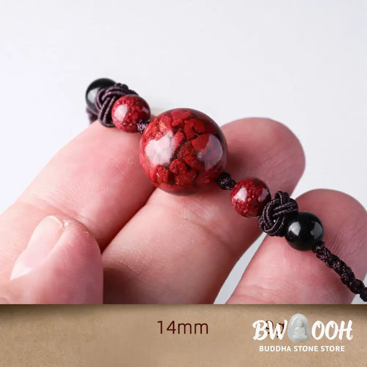 Buddha Stones Natural Cinnabar Stones Bead Blessing Necklace Pendant - BWOOOH - Necklaces &amp; Pendants