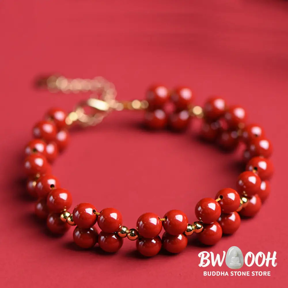 Buddha Stones Natural Cinnabar Beaded Blessing Bracelet - BWOOOH - Bracelet