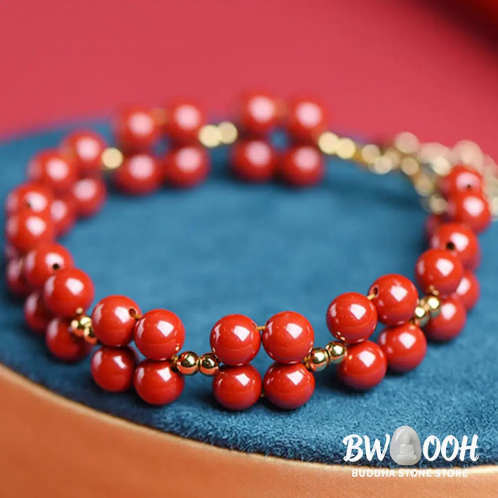 Buddha Stones Natural Cinnabar Beaded Blessing Bracelet - BWOOOH - Bracelet