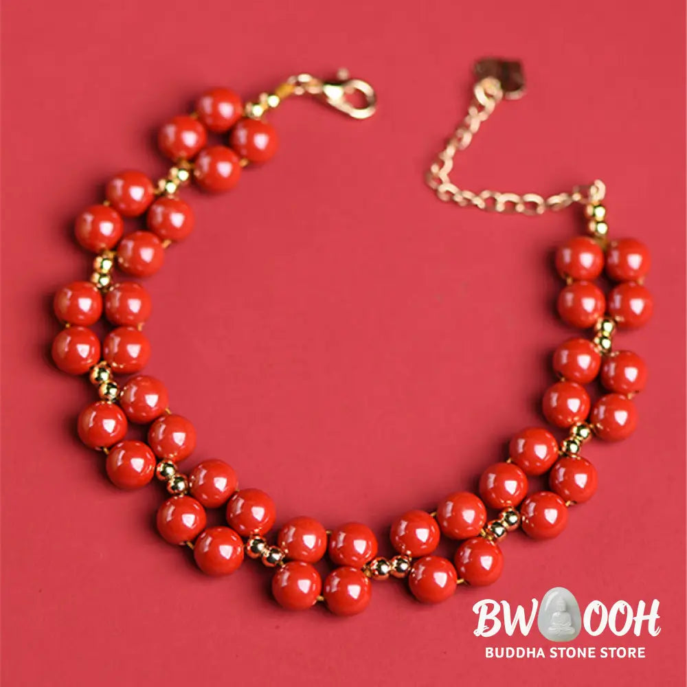 Buddha Stones Natural Cinnabar Beaded Blessing Bracelet - BWOOOH - Bracelet