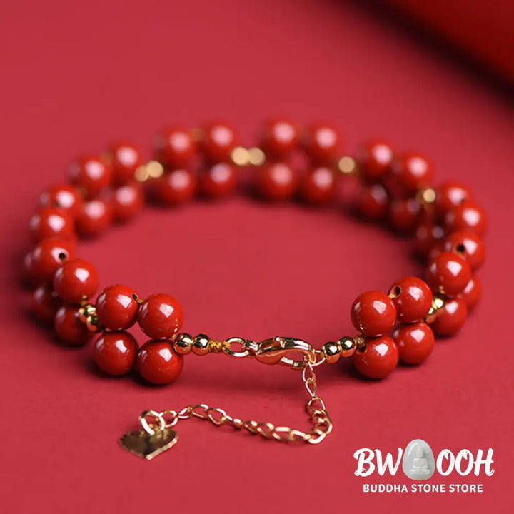 Buddha Stones Natural Cinnabar Beaded Blessing Bracelet - BWOOOH - Bracelet