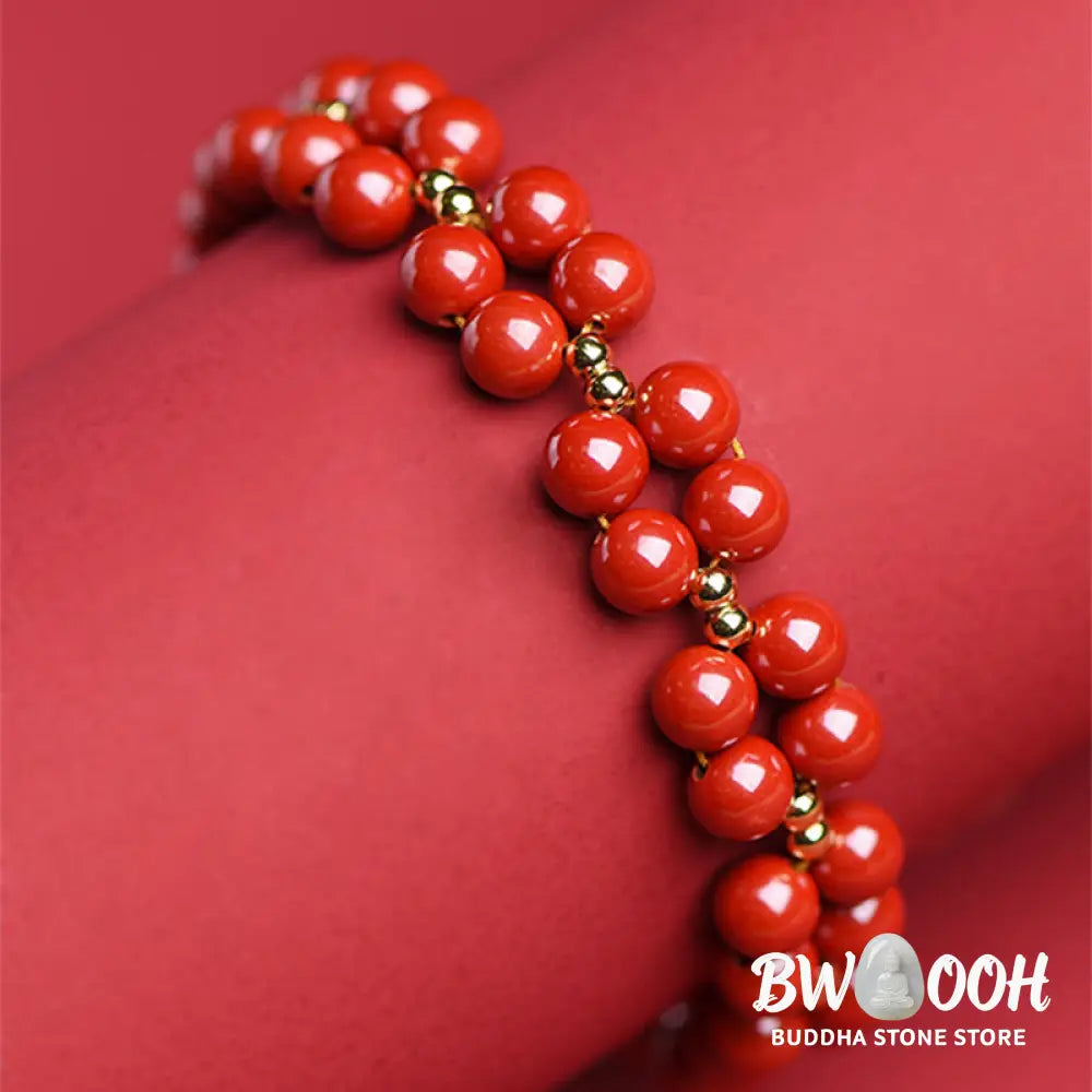 Buddha Stones Natural Cinnabar Beaded Blessing Bracelet - BWOOOH - Bracelet