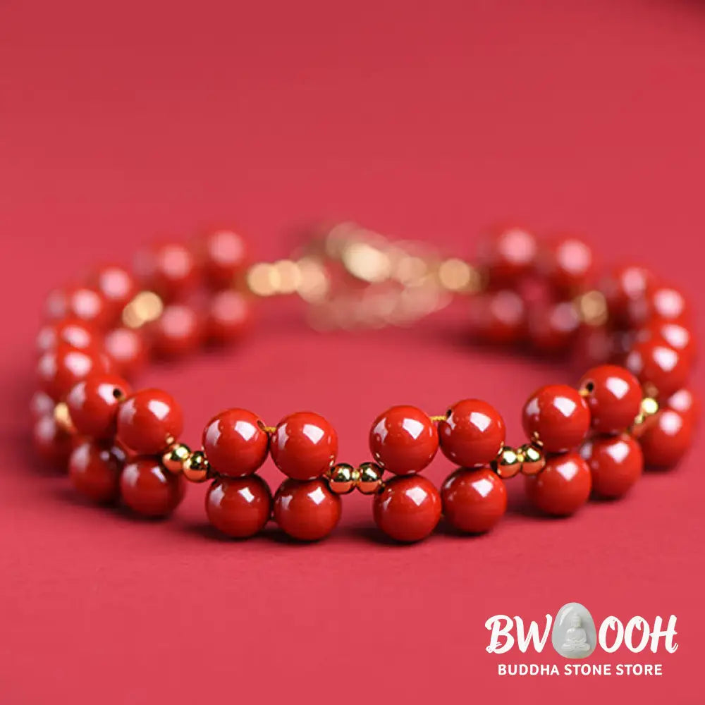 Buddha Stones Natural Cinnabar Beaded Blessing Bracelet - BWOOOH - Bracelet