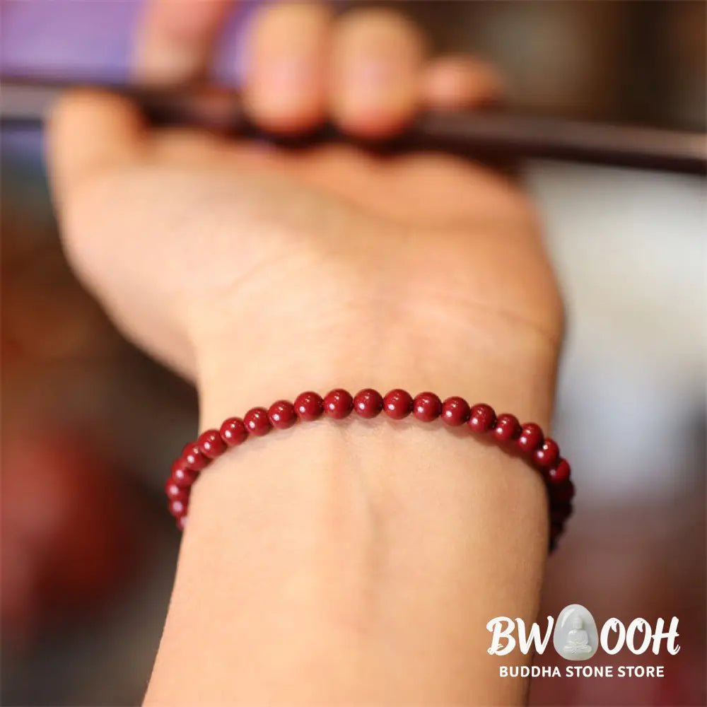 BWOOOH Natural Cinnabar Blessing Red String Braided Bracelet Anklet - Bracelet Anklet