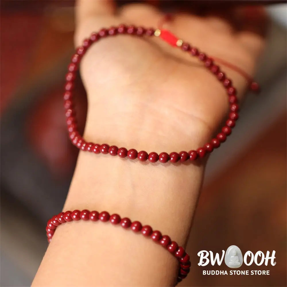 BWOOOH Natural Cinnabar Blessing Red String Braided Bracelet Anklet - Bracelet Anklet