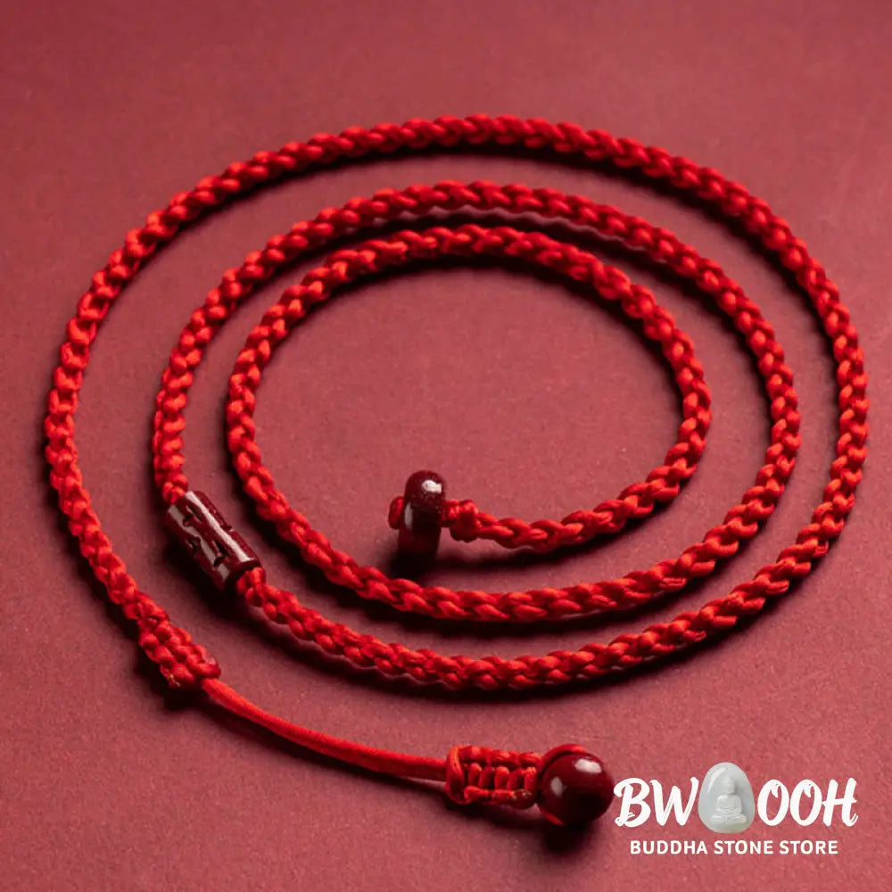Buddha Stones Natural Cinnabar Calm Blessing Red String Belly Chain - Belly Chain
